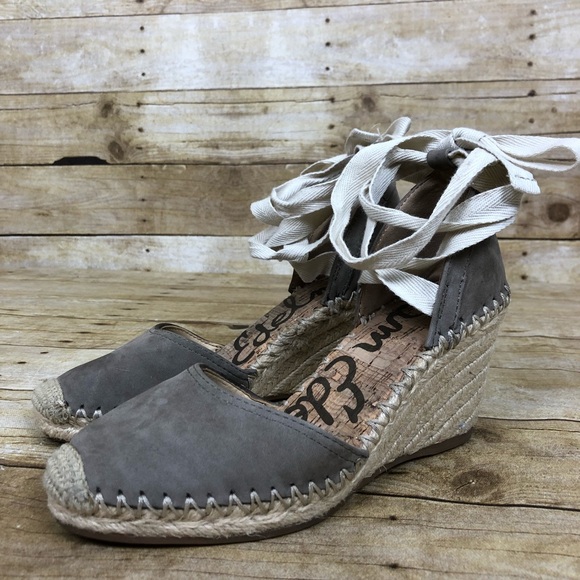 Sam Edelman Shoes - Sam Edelman Taupe Suede Patsy Espadrille Wedges
